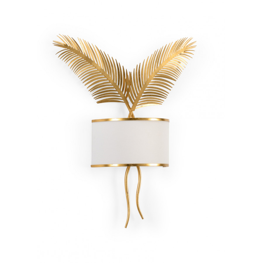 Chelsea House - Double Palm Sconce in Antique Gold Leaf/White