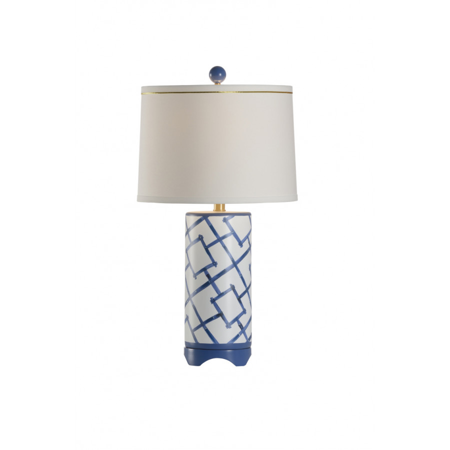 Chelsea House Bamboo Squares Lamp - Blue