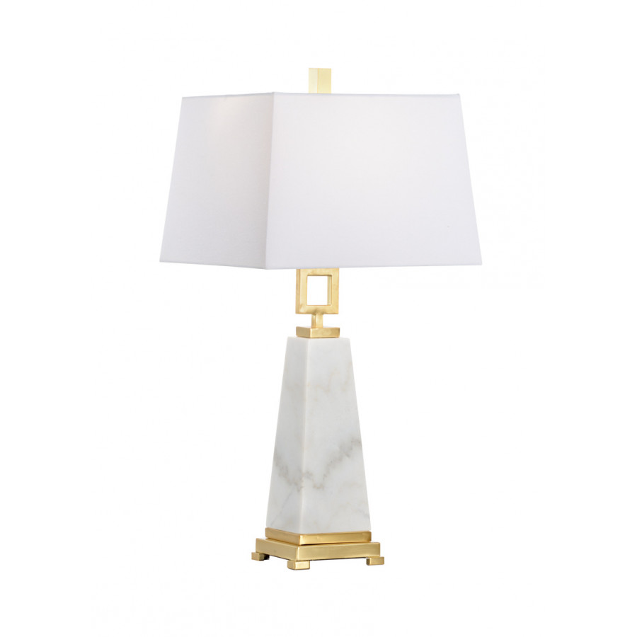 Chelsea House - Marble Pyramid Lamp in Natural White