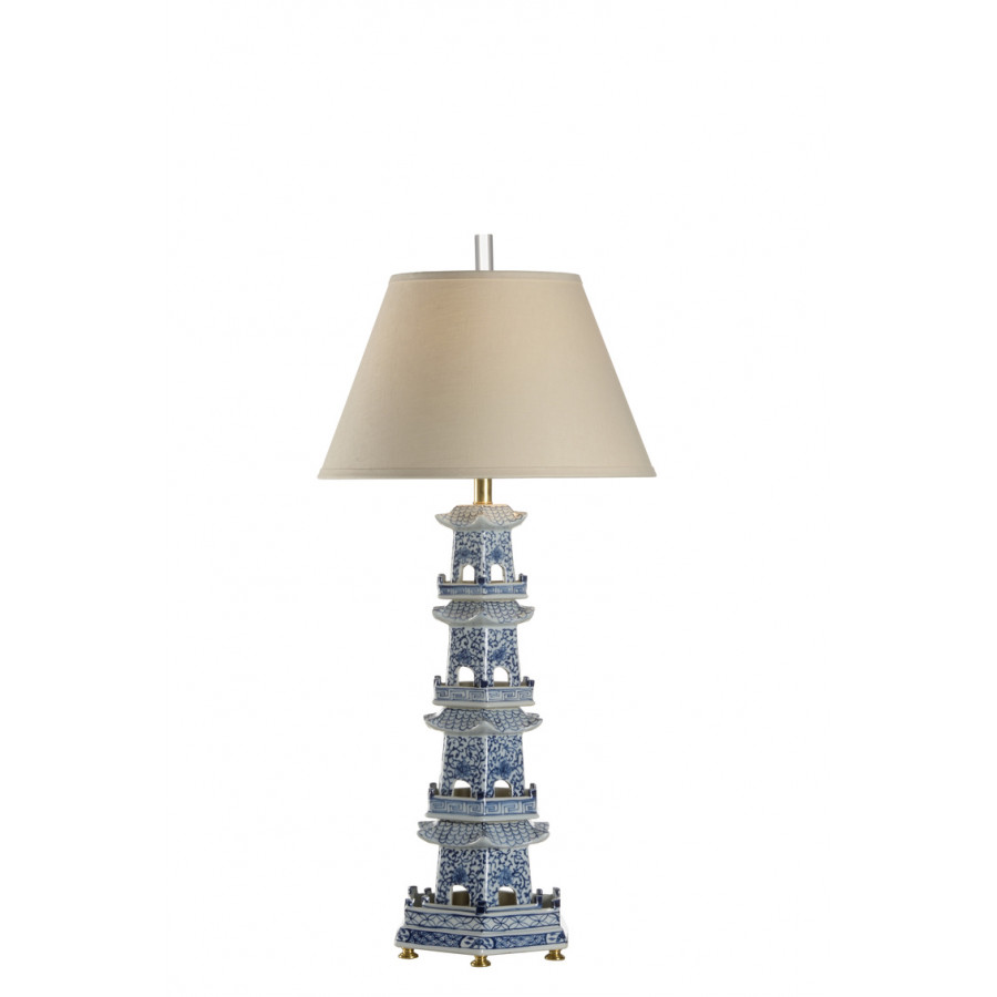 Chelsea House - Pagoda Lamp in Blue/White