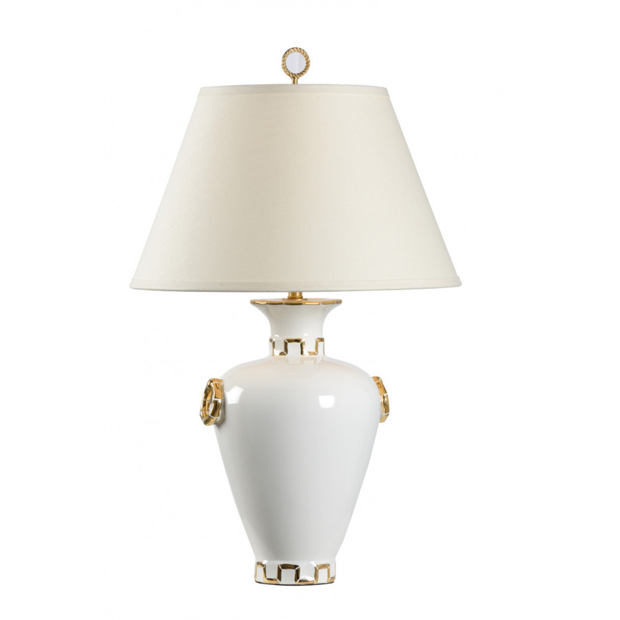 Chelsea House - Ring Vase Lamp in White/Old Gold