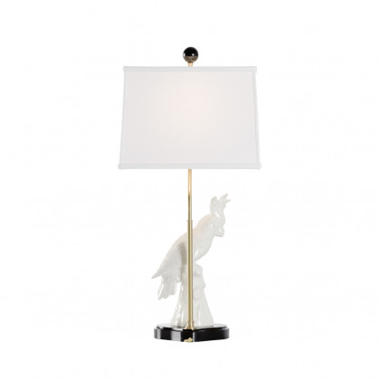Chelsea House Hope White Parrot Lamp - White, Left Facing