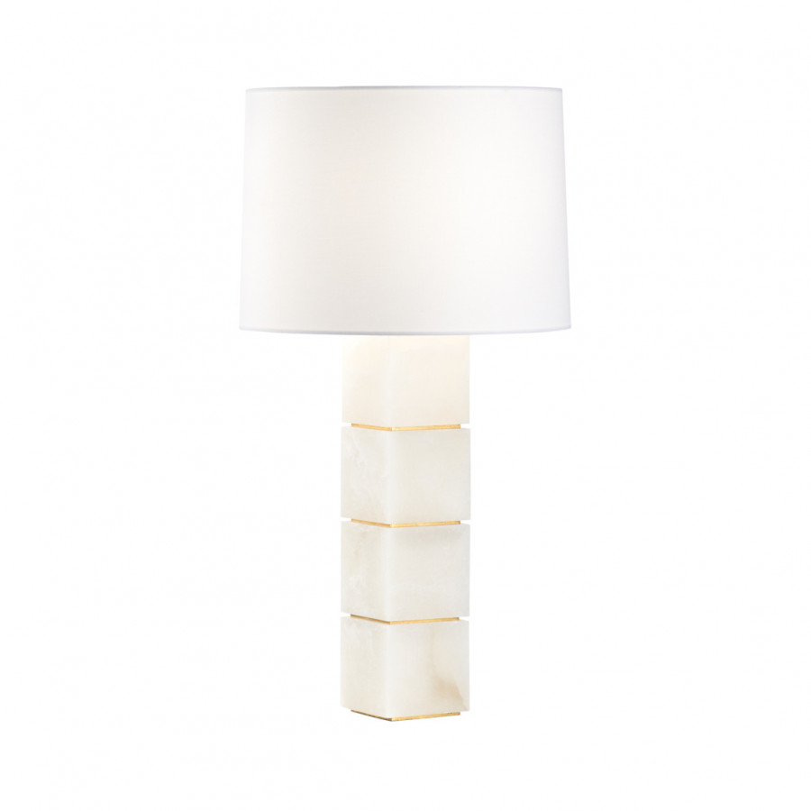Chelsea House - Stacked Alabaster Lamp in Natural White/Antique Gold