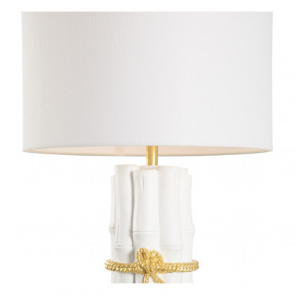 Chelsea House - Lucky Bamboo Table Lamp in Matte White/Gold Leaf