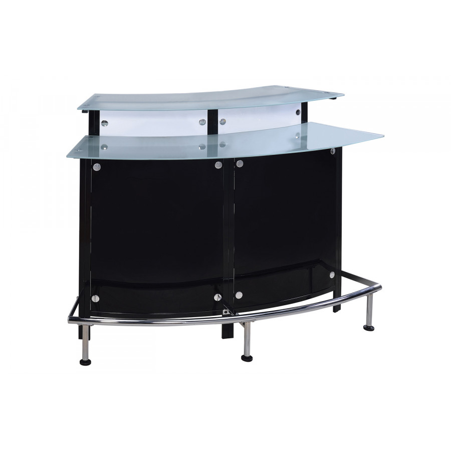 Coaster - Glass Top Bar Unit in Black