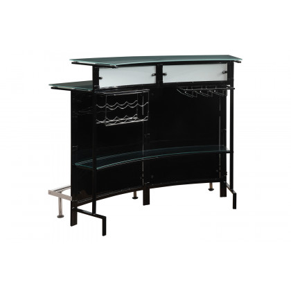 Coaster - Glass Top Bar Unit in Black