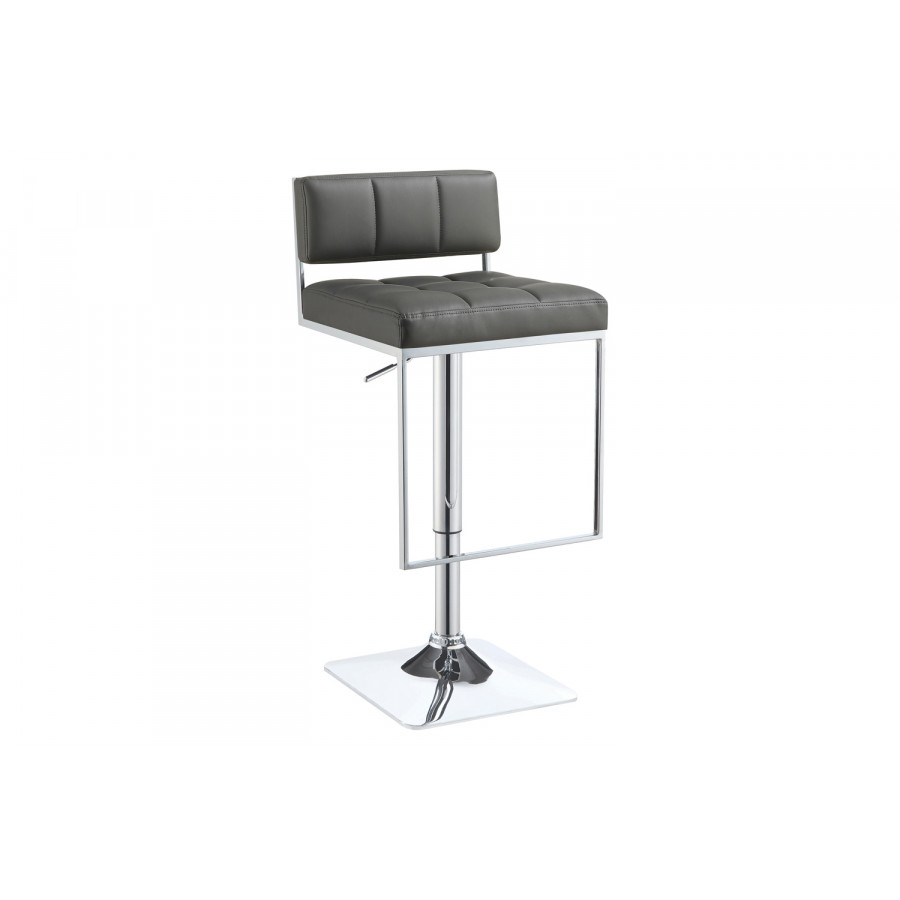 Coaster Adjustable Bar Stool - Chrome/Gray