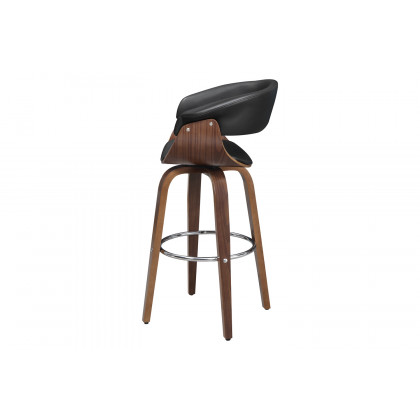 Coaster Upholstered Swivel Bar Stool - Walnut/Black