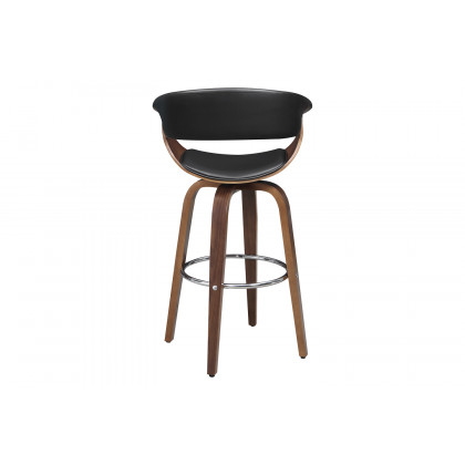 Coaster Upholstered Swivel Bar Stool - Walnut/Black