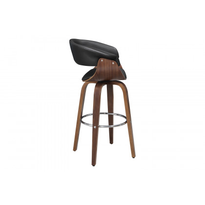 Coaster Upholstered Swivel Bar Stool - Walnut/Black