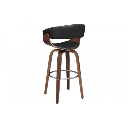 Coaster Upholstered Swivel Bar Stool - Walnut/Black