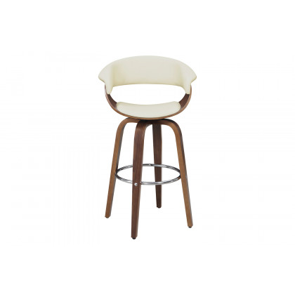 Coaster Upholstered Swivel Bar Stool - Walnut/Ecru