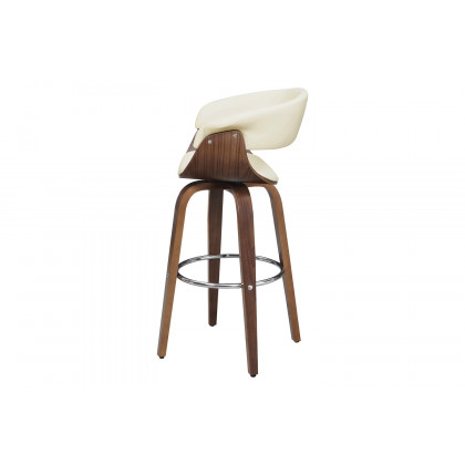 Coaster Upholstered Swivel Bar Stool - Walnut/Ecru
