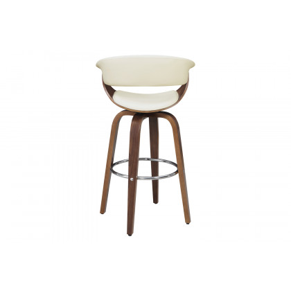 Coaster Upholstered Swivel Bar Stool - Walnut/Ecru