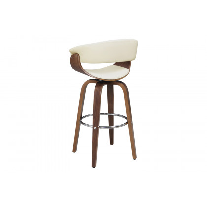 Coaster Upholstered Swivel Bar Stool - Walnut/Ecru