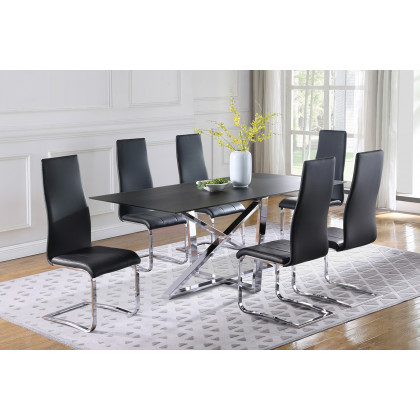 Coaster Anges High Back Dining Chairs (Set Of 4) - Black/Chrome