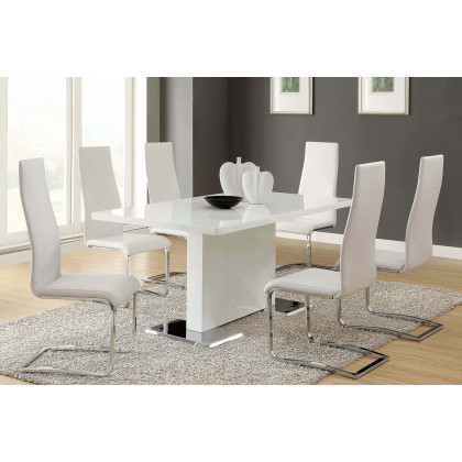 Coaster Anges High Back Dining Chairs (Set Of 4) - White/Chrome