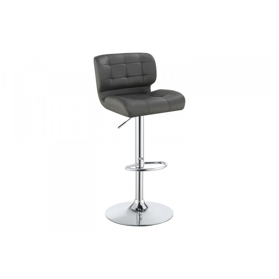 Coaster Upholstered Adjustable Bar Stools (Set Of 2) - Chrome/Gray