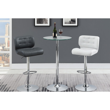 Coaster Upholstered Adjustable Bar Stools (Set Of 2) - Chrome/Gray