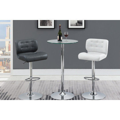 Coaster Upholstered Adjustable Bar Stools (Set Of 2) - Chrome/White