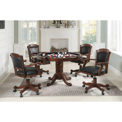 Coaster - Turk 3-In-1 Round Pedestal Game Table in Tobacco