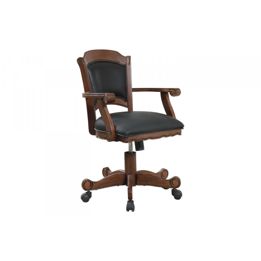 Coaster - Turk Game Chair With Casters in Black/Tobacco