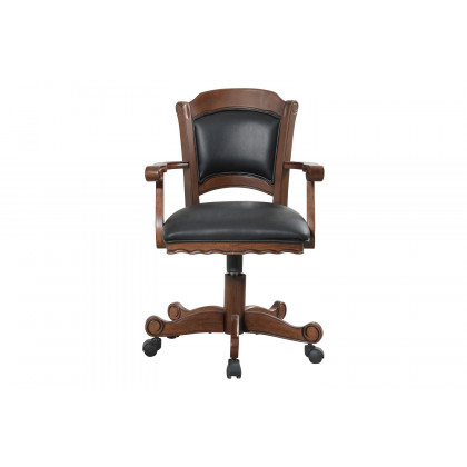 Coaster - Turk Game Chair With Casters in Black/Tobacco