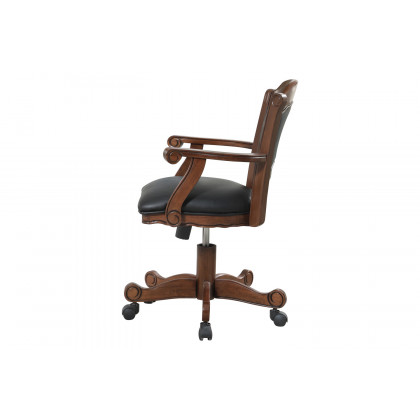 Coaster - Turk Game Chair With Casters in Black/Tobacco