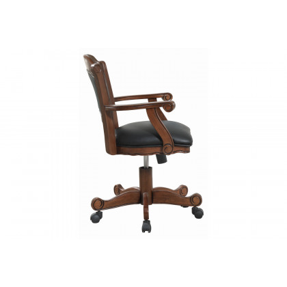 Coaster - Turk Game Chair With Casters in Black/Tobacco