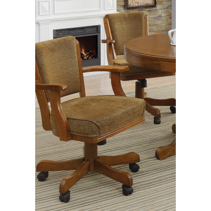 Coaster - Mitchell Upholstered Game Chair in Olive-Brown/Amber