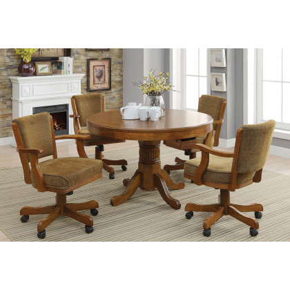 Coaster - Mitchell Upholstered Game Chair in Olive-Brown/Amber
