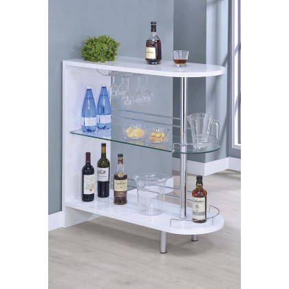 Coaster 3-Tier Bar Table - White/Clear