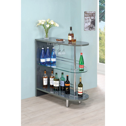 Coaster 3-Tier Bar Table - Gray/Clear
