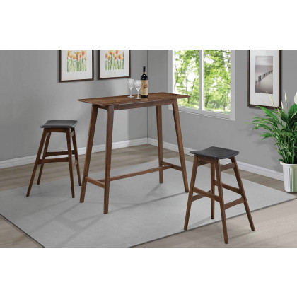 Coaster - Tapered Legs Bar Stools (Set Of 2) in Dark Gray/Walnut