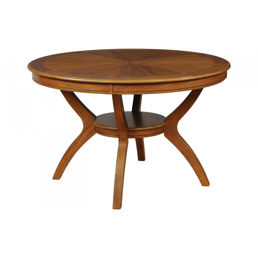 Coaster - Nelms Dining Table With Shelf in Deep Brown