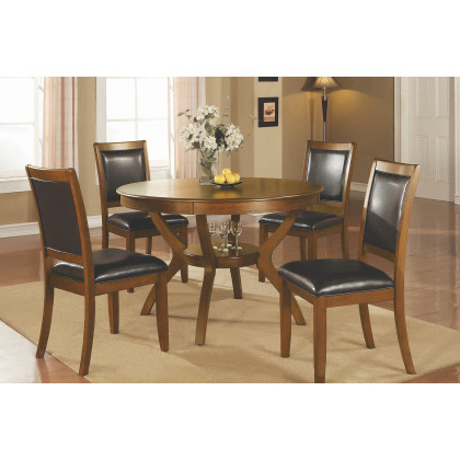 Coaster - Nelms Dining Table With Shelf in Deep Brown
