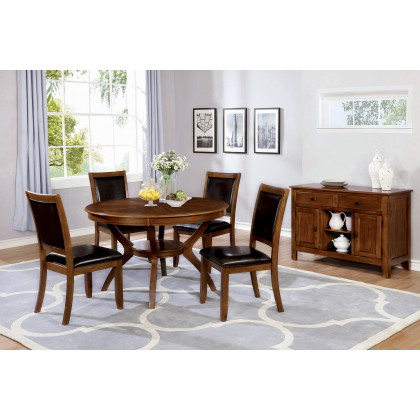 Coaster - Nelms Dining Table With Shelf in Deep Brown