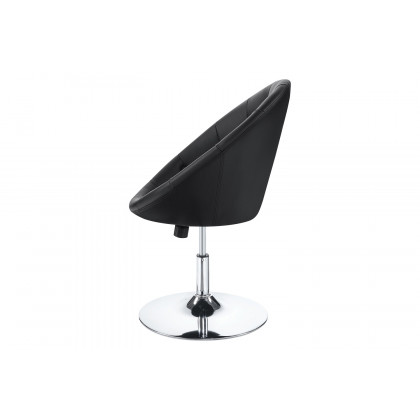 Coaster Round Tufted Swivel Chair - Black/Chrome