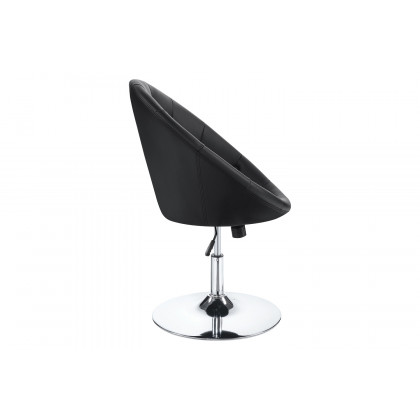 Coaster Round Tufted Swivel Chair - Black/Chrome