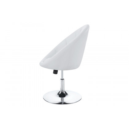 Coaster Round Tufted Swivel Chair - White/Chrome