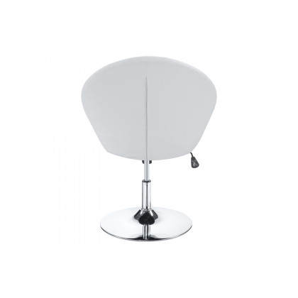 Coaster Round Tufted Swivel Chair - White/Chrome
