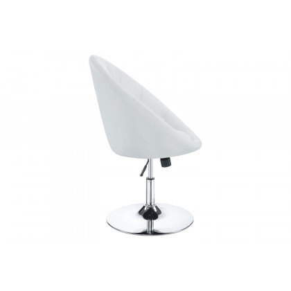 Coaster Round Tufted Swivel Chair - White/Chrome