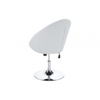 Coaster Round Tufted Swivel Chair - White/Chrome