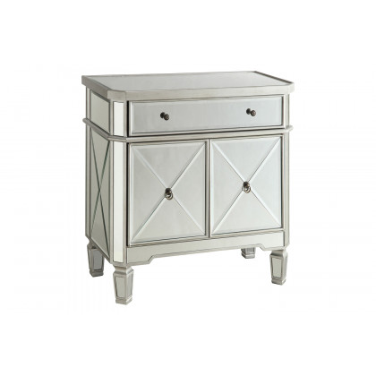 Coaster - 2-Door Wine Cabinet in Clear Mirror