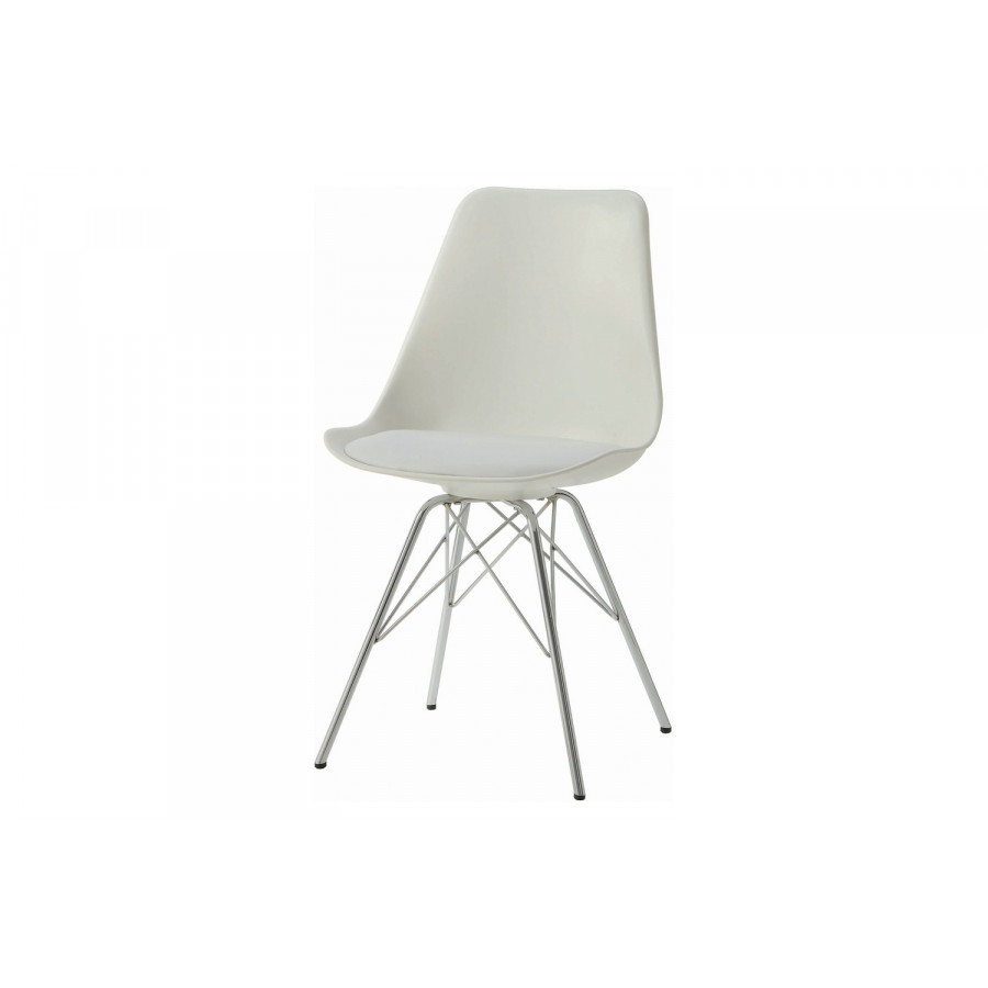Coaster Armless Dining Chairs (Set Of 2) - White/Chrome