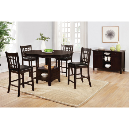 Coaster Lavon Upholstered Counter Height Stools (Set Of 2) - Black/Espresso