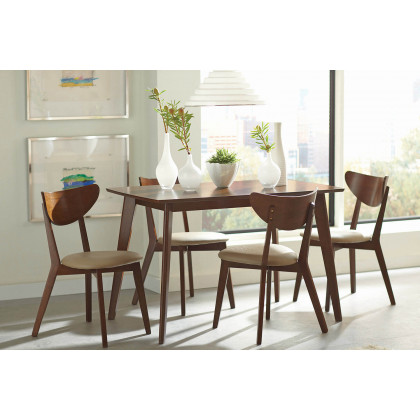 Coaster - Kersey Dining Side Chairs With Curved Backs (Set Of 2) in Beige/Chestnut