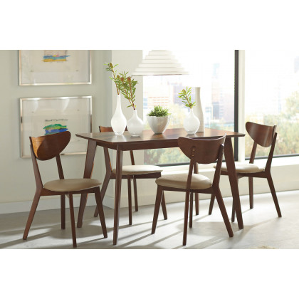 Coaster - Kersey Dining Side Chairs With Curved Backs (Set Of 2) in Beige/Chestnut