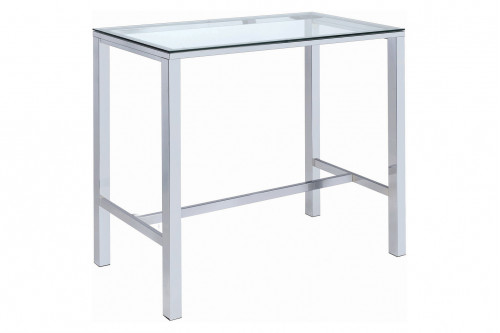 Coaster™ Bar Table With Glass Top - Chrome