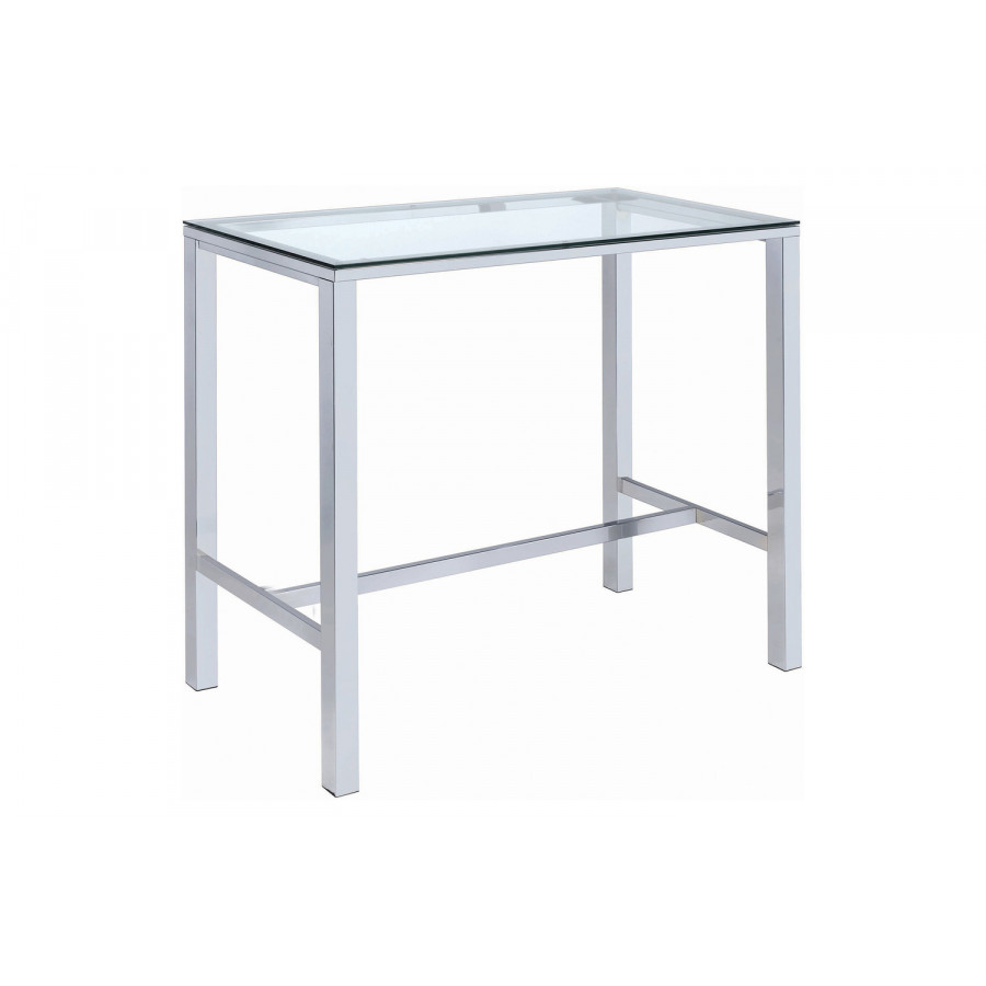 Coaster - Bar Table With Glass Top in Chrome